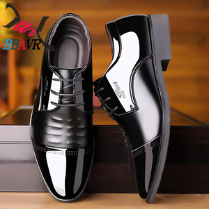 Zapatos de boda de otoño de charol brillante con cordones, estilo coreano, de negocios, con punta, formales, casuales, transpirables, duraderos, de talla grande - Product Image 4