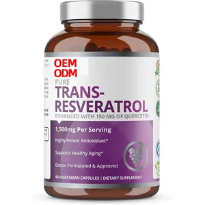アンチエイジング抗酸化サプリメント90カプセルTrans-Resveratrol Vegan Supplements for Heart Skin Hair Nails