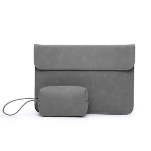 Housse pour ordinateur portable en PU gris durable, étanche et antichoc avec poche à poignée, sac rectangulaire de protection pour ordinateurs portables - Product Image 1