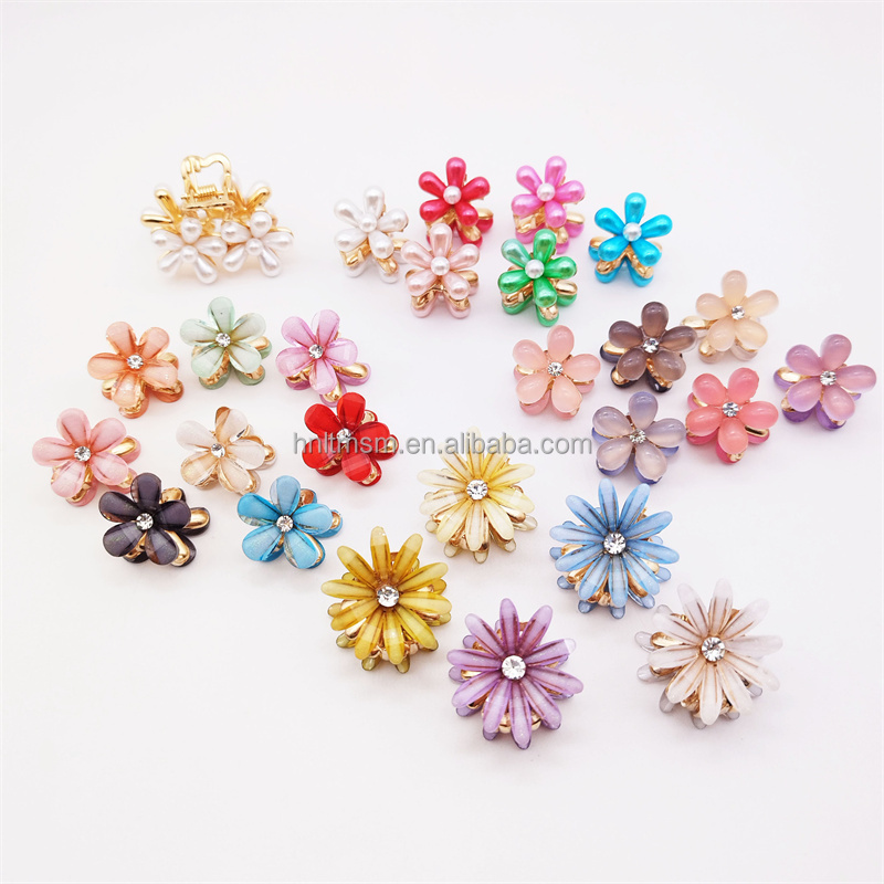 Healeved 12Pcs Daisy Hair Clips For Women And Girls Small Floral Claw Barrettes With Non-Slip Grip Little Daisy Hair Clip For Festival Bridal Beach And Everyday Styling