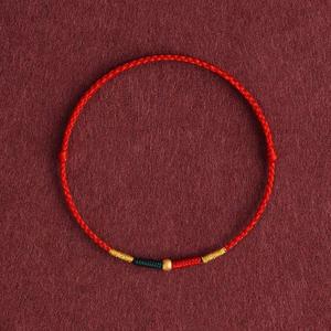 Pulsera Roja Tejida con Cuentas de Arena de Hierro y Oro para la Buena Suerte, Elimina la Mala Suerte de este Año, Protección de Seguridad para la Vida, Ultrafina para la Mano - Product Image 3