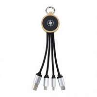 Câble de charge rapide en nylon écoresponsable avec logo LED lumineux, chargeur porte-clés, coffret cadeau technologique d'entreprise, téléphone portable en cuivre pur