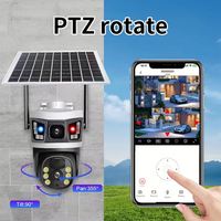 Caméra Dôme PTZ Solaire V380pro à Double Objectif 3K 6MP Audio Bidirectionnel Grand Angle Étanche Cloud 4G LTE Carte SIM Marché UE Asie
