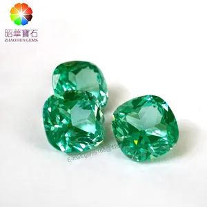 synthetic brazil emerald #137 green spinel cushion cut spinel green loose gems