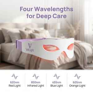 Masque pour les yeux à LED avec lumière rouge pour stimuler le collagène, réduire les poches sous les yeux, masque pour les yeux avec batterie rechargeable et télécommande - Product Image 2