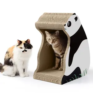 Kinchla China Supplier Cat Scratcher Panda Shape Design Cat House With Cardboard Scratcher Cat