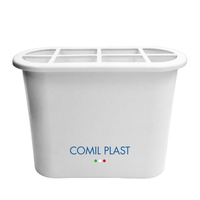 Pot de fleurs pour adultes de style européen, en plastique, intérieur brun, pour cimetière, 16,5x6x14 cm, COMIL PLAST, fabriqué en Italie, modèle O1614