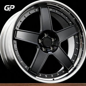 Pour BMW M3 M4 Benz AMG Tesla <span class=keywords><strong>Model</strong></span> 3 <span class=keywords><strong>Y</strong></span> Jantes forgées 2 pièces noir mat poli à 5 branches 6061-T6 17-24 pouces 5x112 5x120 - Product Image 1