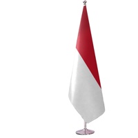 Ensemble de drapeaux de présentation sur pied pour intérieur, 8,53 pieds, avec base et mât argentés, pour bureau, hall et exposition de conférences, Indonésie