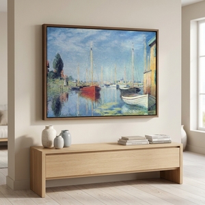 Dipinto a Olio su Tela Fatto a Mano 50*60cm, Barche Rosse ad <span class=keywords><strong>Argenteuil</strong></span> di Claude Monet, Famoso Dipinto Impressionista, Arte da Parete - Product Image 5