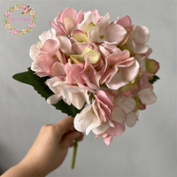Nouvelles fleurs artificielles en soie d'hortensia vert, diamètre 15 cm, pour décoration de mariage, arrangements floraux, vente en gros