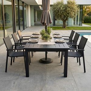 <span class=keywords><strong>Table</strong></span> de <span class=keywords><strong>jardin</strong></span> extensible pour 6 à 10 personnes, <span class=keywords><strong>table</strong></span> rectangulaire en aluminium <span class=keywords><strong>avec</strong></span> <span class=keywords><strong>trou</strong></span> pour <span class=keywords><strong>parasol</strong></span>, pour repas en plein air, <span class=keywords><strong>jardin</strong></span>, cour, réunion, fête - Product Image 4