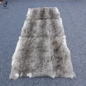 Factory Supply New Color Design Natural Real Genuine Rabbit Fur Blanket