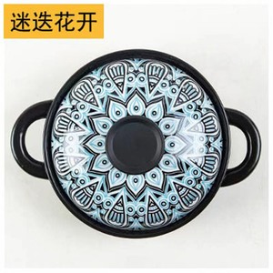 Gốm vòng màu đen món ăn soong đất sét Nồi đất nồi gốm đồ nấu nướng với nắp chịu nhiệt nồi gốm - Product Image 2