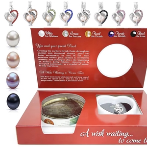 Set de Perlas de Ostra de Agua Dulce DIY, Tamaño de Perla Personalizado, Caja de Regalo con Forma de Corazón, Diseño de Empaque Personalizado, Joyería Hecha a Mano - Product Image 3