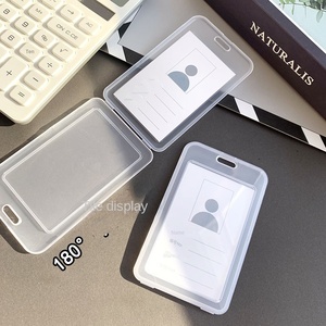 Porte-cartes à lanière en gros Porte-cartes en <span class=keywords><strong>plastique</strong></span> transparent double face <span class=keywords><strong>pour</strong></span> les cartes du personnel de travail - Product Image 4