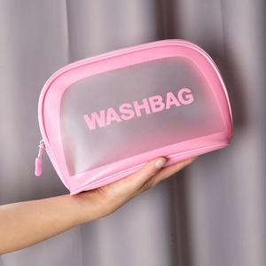 Transfrontaliers Offre Spéciale Mode <span class=keywords><strong>Voyage</strong></span> Portable translucide Givré PVC Zip Pochette de Sac Cosmétique clair maquillage sacs - Product Image 3