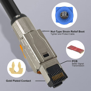 Acoplador RJ45 de Aleación de Zinc, Blindado STP, 8 Pines, Montaje en Panel, Conector Ethernet Sin Herramientas, CAT8, Enchufe Modular Sin Herramientas - Product Image 6