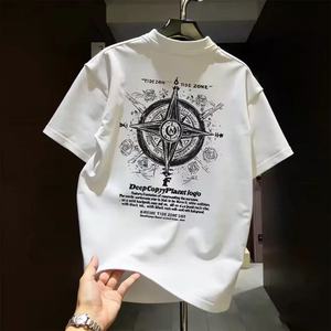 T-shirt d'été décontracté en coton fin et ample pour hommes et femmes, style rétro, nouvelle collection, marque de mode pure, qualité supérieure - Product Image 1
