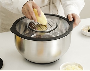 Ensaladera de acero inoxidable, cubierta transparente y almohadilla antideslizante, lavabo de lavado de verduras, accesorio de cocina múltiple, aparato - Product Image 5