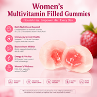 Gommes multivitaminées pour femmes, vitamines A, C, D, E, complexe B, biotine, acide folique, saveur framboise, 60 unités, complément alimentaire