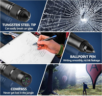Stylo tactique de survie portable 16-en-1 en aluminium, outils multiples, cadeau EDC cool pour hommes, papas, maris, copains, Noël, anniversaires