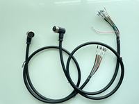 Connecteur M16 mâle à 4 broches pour montage sur panneau vers RJ45 mâle, version verrouillage avant ou arrière, avec fils simples de longueur personnalisée