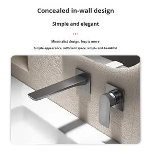 Rubinetto da <span class=keywords><strong>Bagno</strong></span> <span class=keywords><strong>Gessi</strong></span> Minimalista a Incasso a Parete, Acqua Calda e Fredda, Tutto in Rame con Valvola in Ceramica - Product Image 3