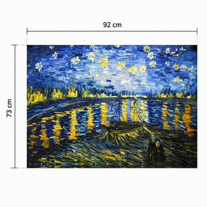 Dipinto a Olio Fatto a Mano su Tela 73x92cm, Notte Stellata sul Rodano di <span class=keywords><strong>Van</strong></span> <span class=keywords><strong>Gogh</strong></span>, Texture a Impasto, Decorazione Murale per Soggiorno - Product Image 3