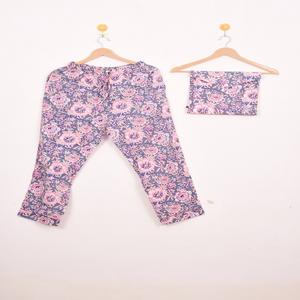 Nouvel ensemble de pyjama en coton à motif floral de style moderne, imprimé à la main, vêtements de nuit et de détente pour femmes, cadeau - Product Image 4