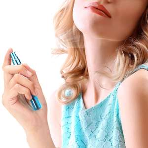 Mini flacons vaporisateurs de parfum 10 ml en verre coloré, atomiseur vide rechargeable pour huiles essentielles - Product Image 4