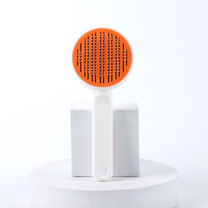 Self Cleaning <b>Pet</b> Comb Blue And Orange For Dog Grooming With Non Slip Handle Abs Stainless Steel Material - Product Image 3