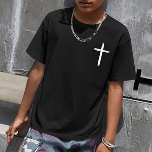 เสื้อยืดเด็กชาย FOXA ลายคริสเตียน ข้อพระคัมภีร์ฟิลิปปี 4:13 ผ้าฝ้าย พิมพ์ลายทางศาสนา สำหรับเด็ก - Product Image 2