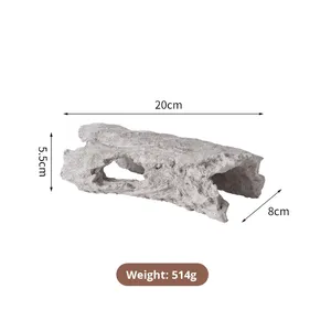 Caverne cachette pour <span class=keywords><strong>reptiles</strong></span> de 8 à 12 pouces de longueur, en ciment, imitation de bois creux, pour cachette d'amphibiens, accessoires pour terrarium de <span class=keywords><strong>reptiles</strong></span>, pour serpents et lézards - Product Image 4