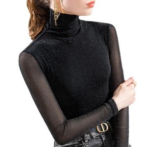 Fashion New <strong>Winter</strong>/spring Women Trend <strong>Tops</strong> Elegant Long Sleeve High Collar Blouse - Product Image 4