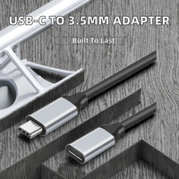 Adaptateur audio numérique USB Type C vers prise jack 3,5 mm femelle, sortie CC, adaptateurs de casque stéréo ignifuges pour téléphone portable