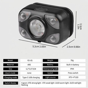 Phares <span class=keywords><strong>LED</strong></span> portables XTE avec capteur de mouvement, interface d'alimentation USB, adaptés pour le camping en plein air, lumières d'urgence - Product Image 4