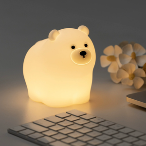 Bear Silicone Night <b>Light</b> <b>USB</b> Rechargeable <b>LED</b> Bedroom Lamp Tap Control Color Changing RGB Lamp with 30 Min Timer for kids - Product Image 3