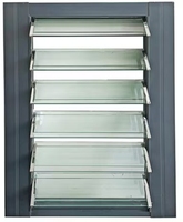 Volet en aluminium et verre, fenêtre à persiennes en verre trempé pour la décoration extérieure du balcon