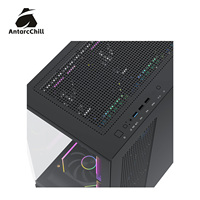 Gabinete Gaming AntarcChill Black E-ATX Panorámico de Doble Cámara con Separación Superior e Inferior, Compatible con Radiador de 360, USB 3.0, OEM