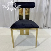 Housse de coussin de chaises de salle à manger en velours noir pour événement de mariage