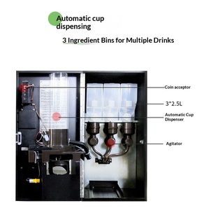 Hot Selling Desktop Water Treatment Coin Operated <b>Fully</b> <b>Automatic</b> Instant Hot Drink <b>Coffee</b> Milk Tea Vending <b>Machine</b> - Product Image 4