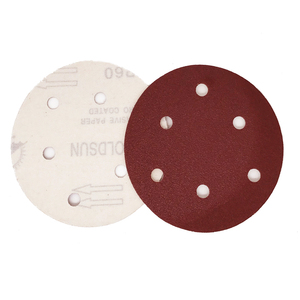 125mm 5 Pouces 6 trou rouge abrasif papier support <span class=keywords><strong>ponçage</strong></span> disque à polir le bois et le métal <span class=keywords><strong>pierre</strong></span> - Product Image 1