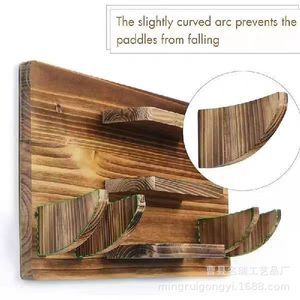 Wooden Ping Pong Paddle <b>Storage</b> <b>Rack</b> 42x22x10cm Wall Mounted Living Room Display <b>Rack</b> For Neatening - Product Image 4