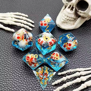 Dés à jouer en résine pour <span class=keywords><strong>jeu</strong></span> <span class=keywords><strong>de</strong></span> rôle DND, thème Halloween, crâne, bord tranchant, vente en gros - Product Image 4