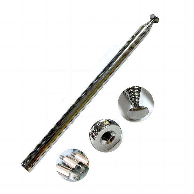Custom 10 Sections Amplifier Car Fm Radio Copper Long Telescopic Rod Antenna for Radio Communication