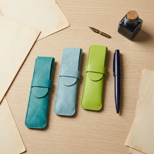 Factory PU Leather Custom Logo Multi Color Single Pen Slot Protective Pen Pouch Holder Pen Sleeve for Man and Woman