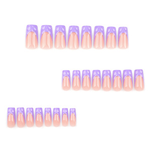 <span class=keywords><strong>Uñas</strong></span> Artificiales Francesas Simples de Color Morado, Diseño 3D Estereoscópico con Efecto de Ondas de Agua, <span class=keywords><strong>Uñas</strong></span> Cuadradas Cortas <span class=keywords><strong>y</strong></span> Elegantes, Piezas de <span class=keywords><strong>Uñas</strong></span> Terminadas al por Mayor - Product Image 2