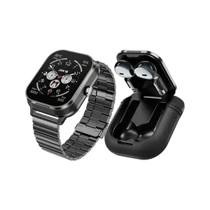 Smartwatch D8pro con Cinturino Quadrato in Acciaio, Lega di Zinco, Auricolari <span class=keywords><strong>2</strong></span>-in-1, Chiamate, Riproduzione Musicale, NFC, Orologio Sportivo, Ricarica Magnetica, Touch TFT - Product Image 1