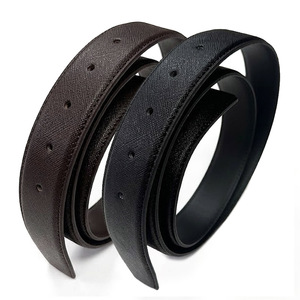 Ceinture de remplacement en cuir de vachette véritable Saffiano, fabriquée en Corée, 33 mm, 5 trous, 110 cm, sans boucle, ceinture formelle de qualité supérieure pour affaires - Product Image 5